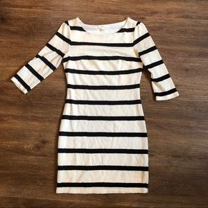 black and white striped dress
